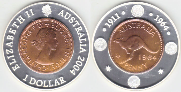 2004 Australia silver $1 (40 years Last Penny)